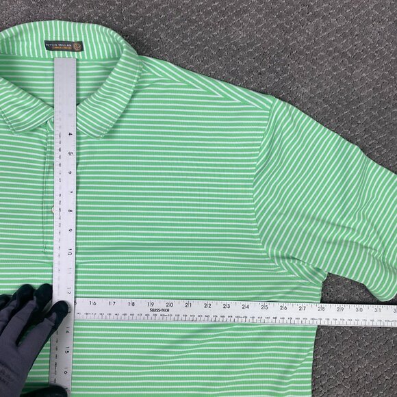 Peter Millar Summer Comfort Polo Shirt Men's XXL Green White Golf Performance - Picture 8 of 10